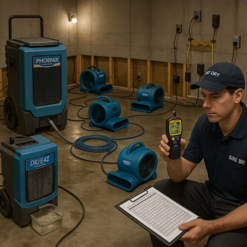 Structural Drying and Dehumidification process in Dale, IN